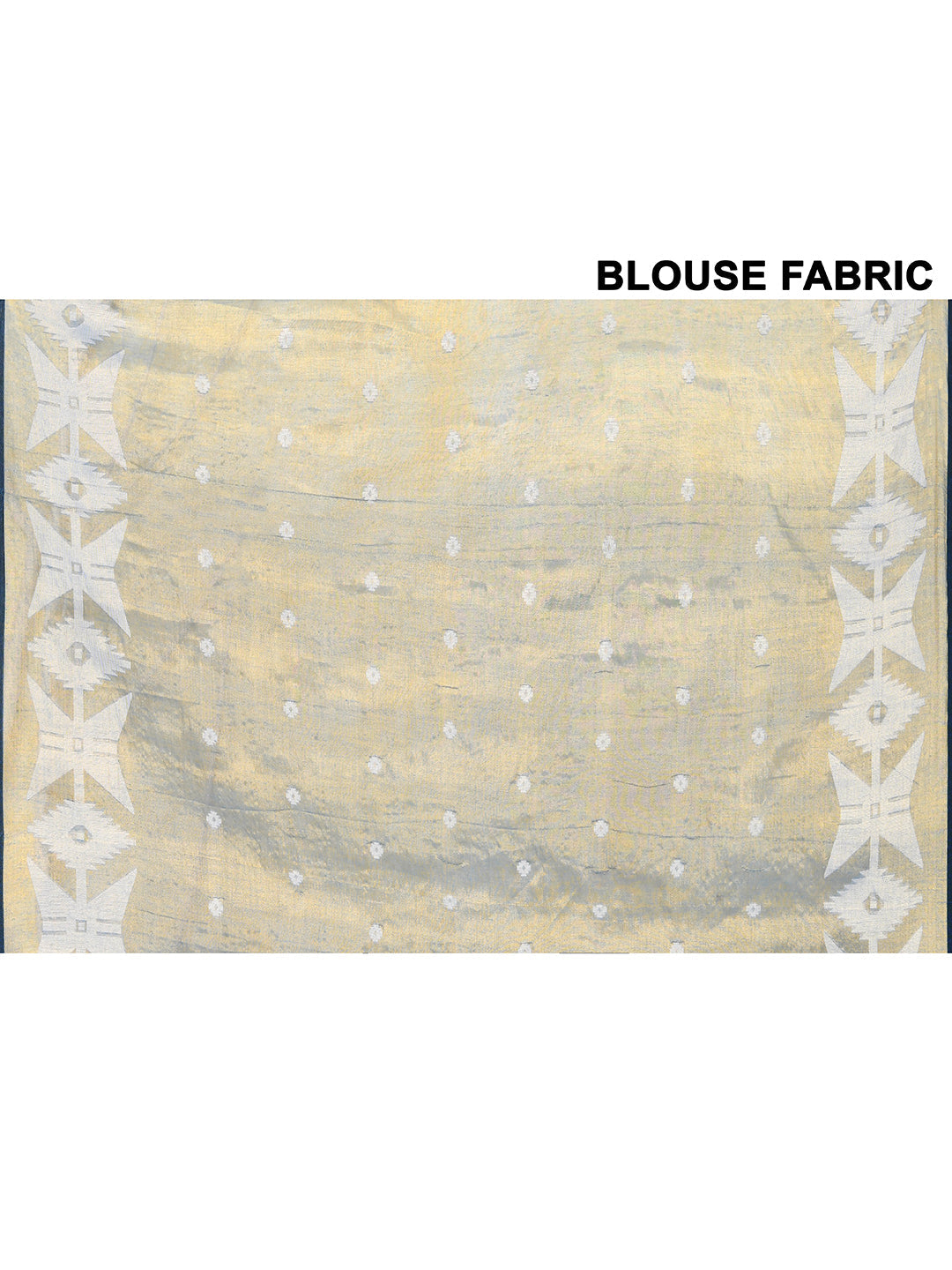 Gold & Turquoise Dual Tone Organic Tissue Jamdani Saree
