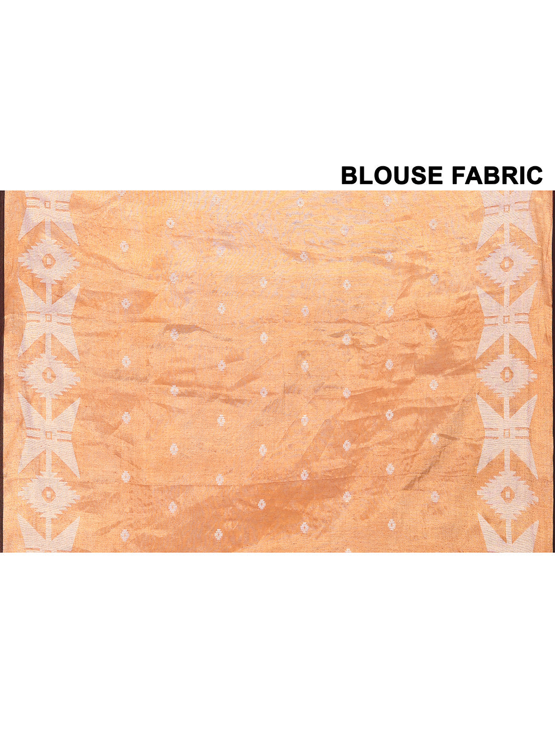 Piyari Fashion Women's Orange Dual Tone Organic Tissue Jamdani Saree With Blouse Piece