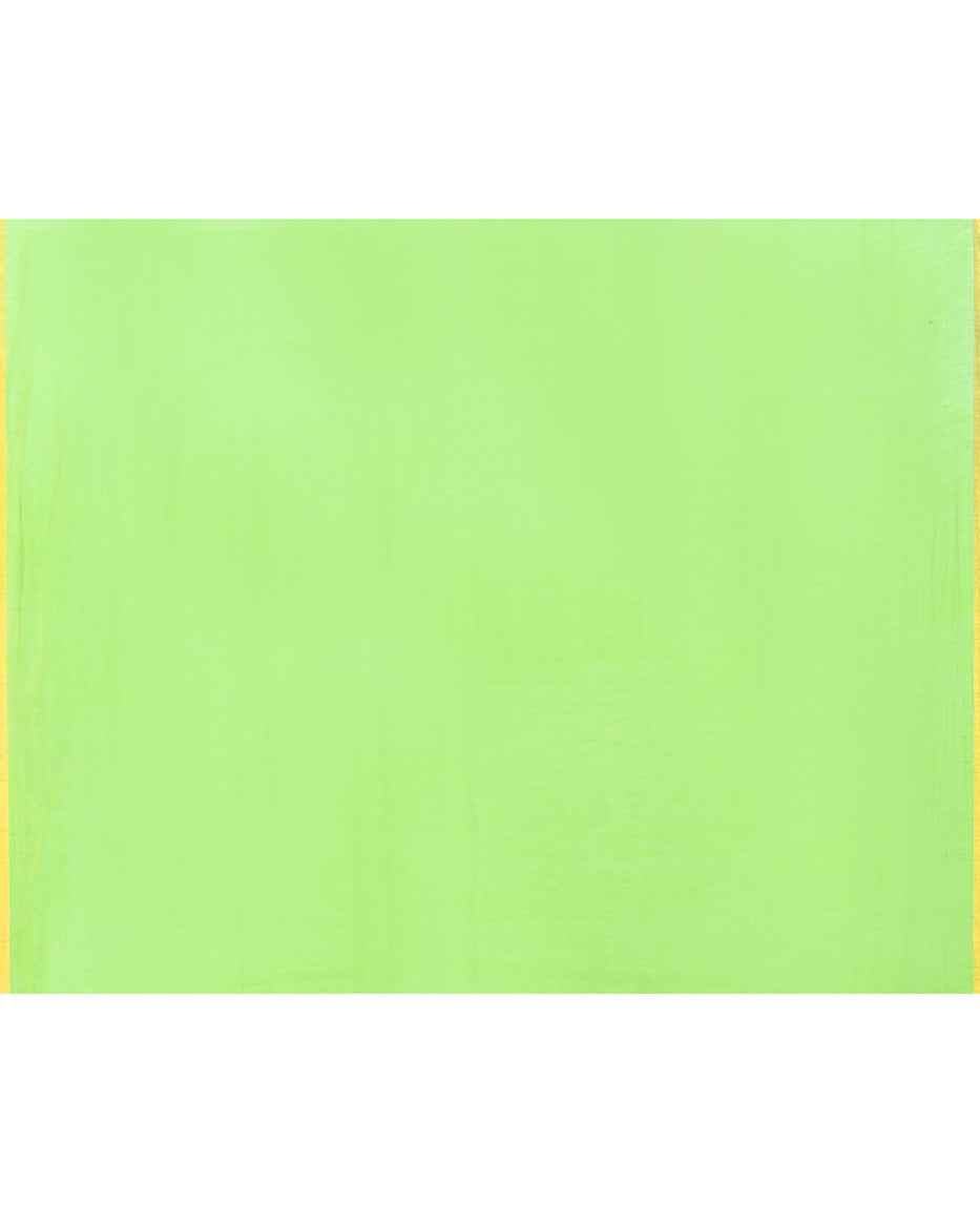 Green Cotton Handloom Jamdani Saree with Matching Blouse