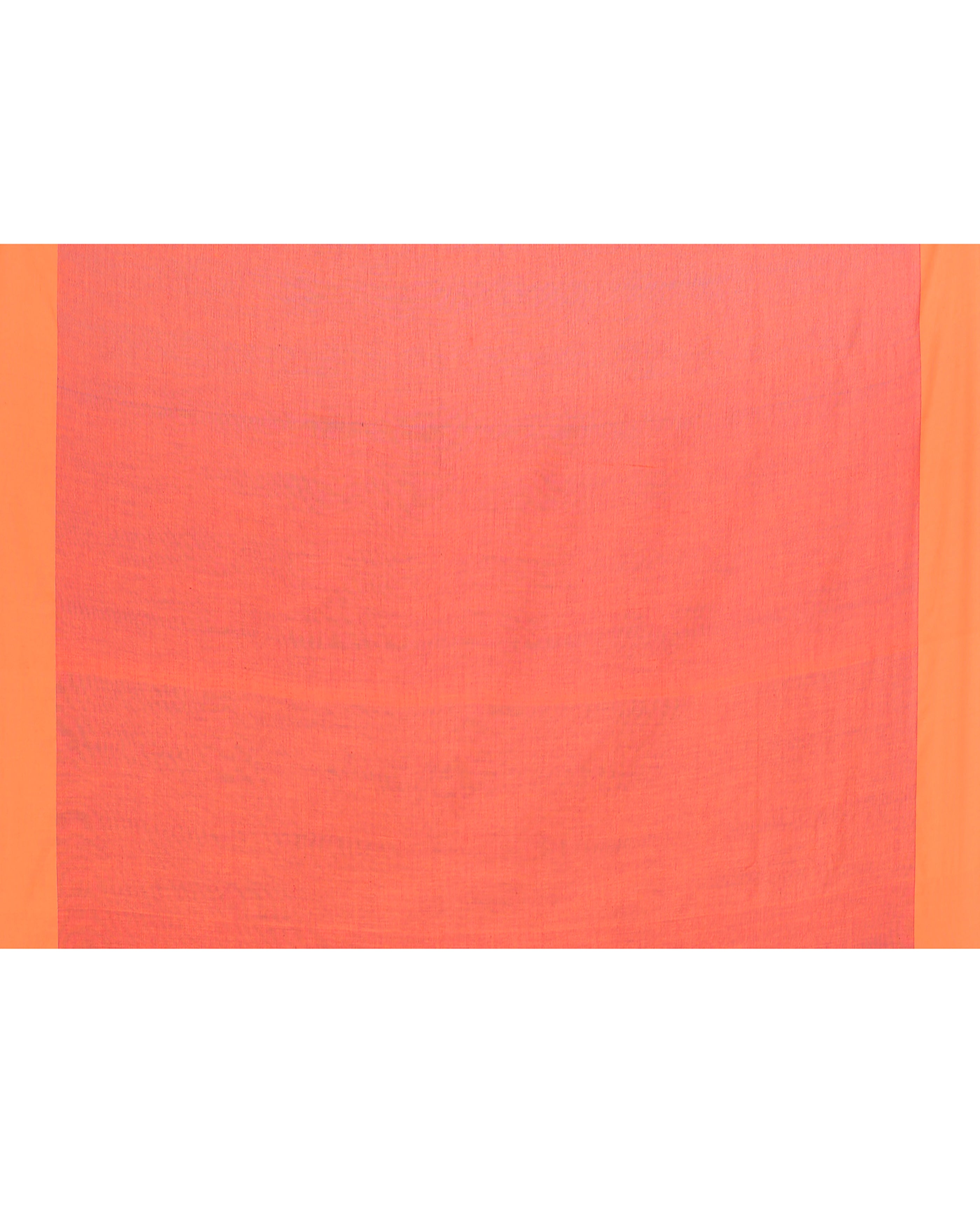 Rani Pink Cotton Saree with Orange Border and Tassel Detail