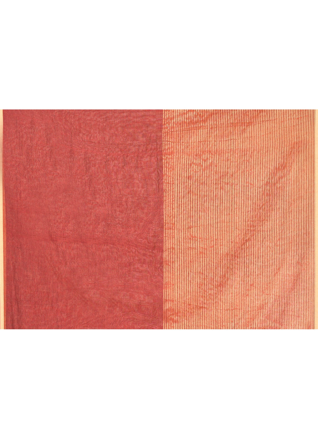Piyari Fashion Women`s Maroon Cotton Handloom Saree With Gold Zari Stripes