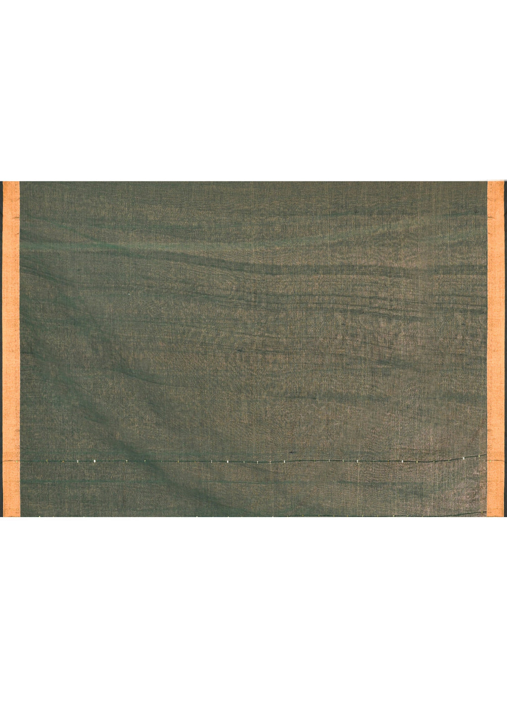 Dark Green Cotton Handloom Sequin Saree with Blouse