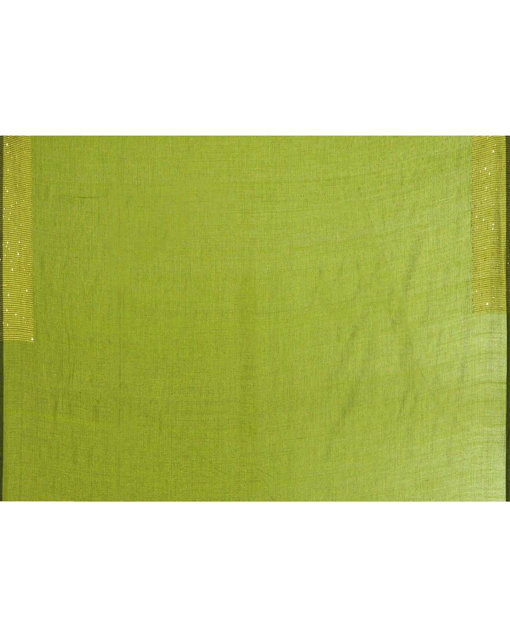 Apple Green Embellished Sequined Cotton Saree