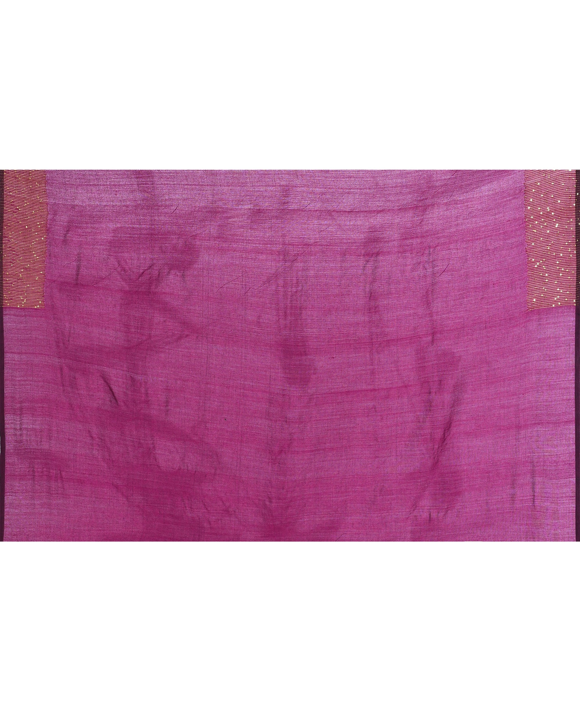 Magenta Embellished Sequined Cotton Saree