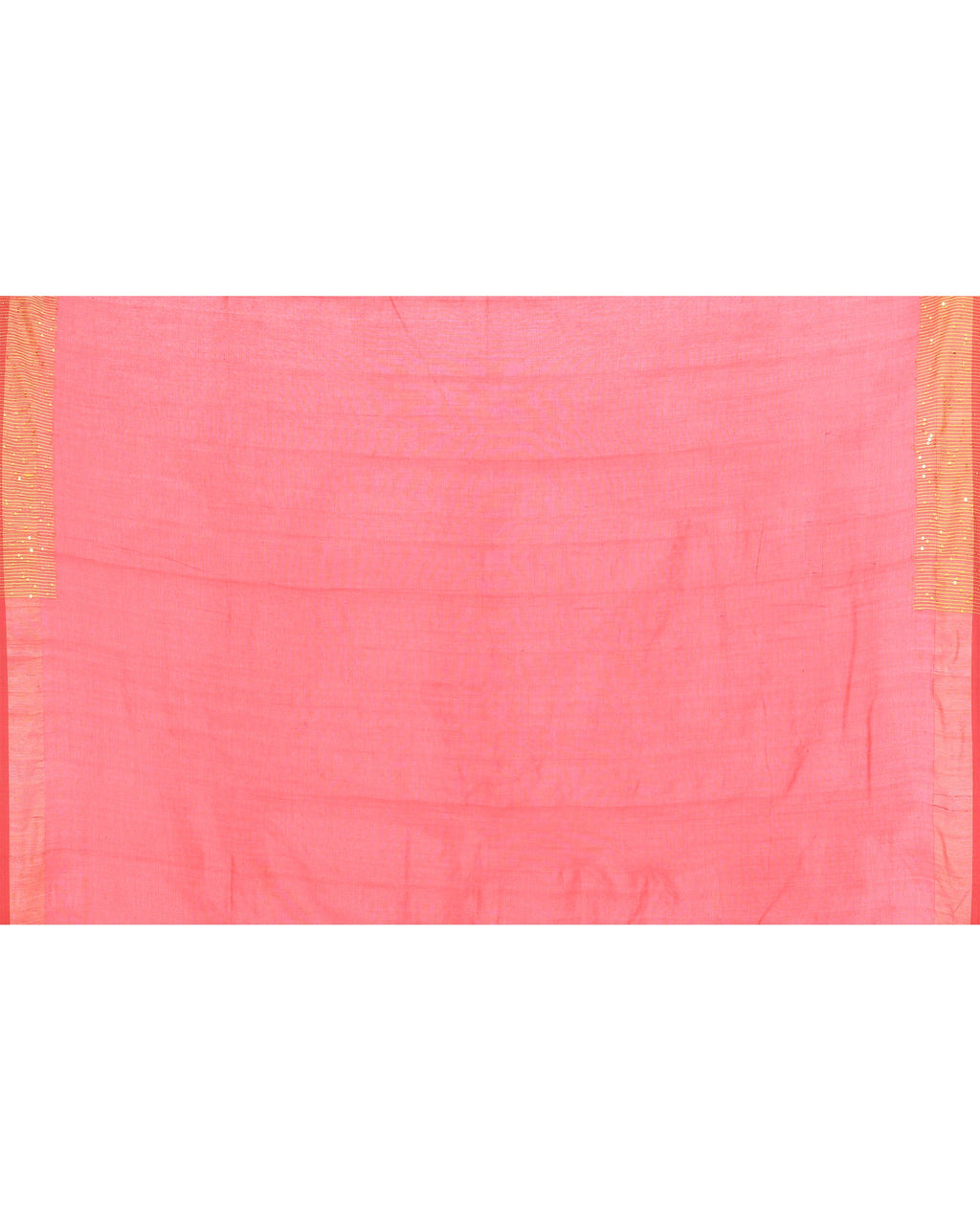 Tomato Red Embellished Sequined Cotton Saree