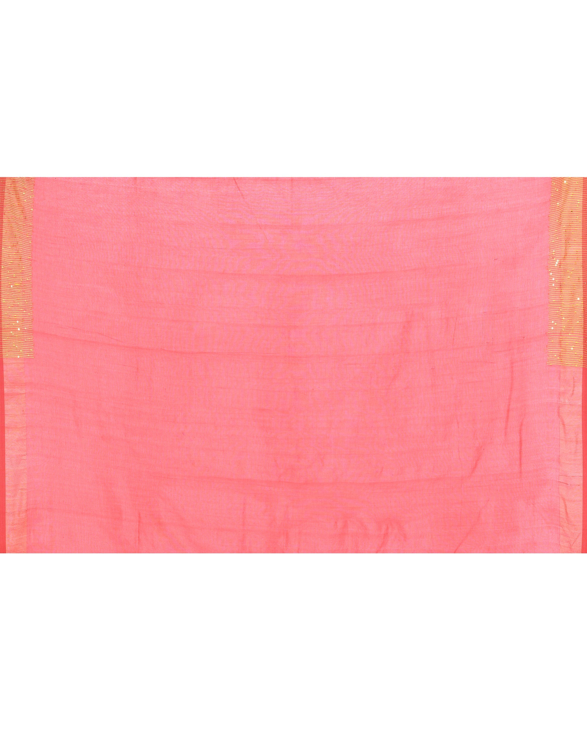 Tomato Red Embellished Sequined Cotton Saree