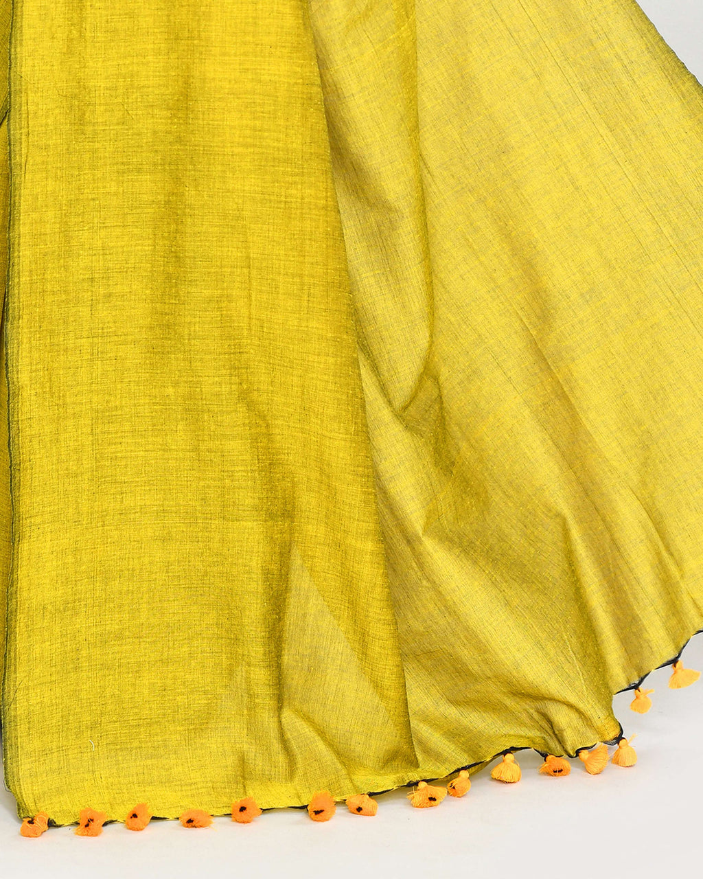 Piyari Fashion Handspun Cotton Lemon Handloom Saree With Blouse