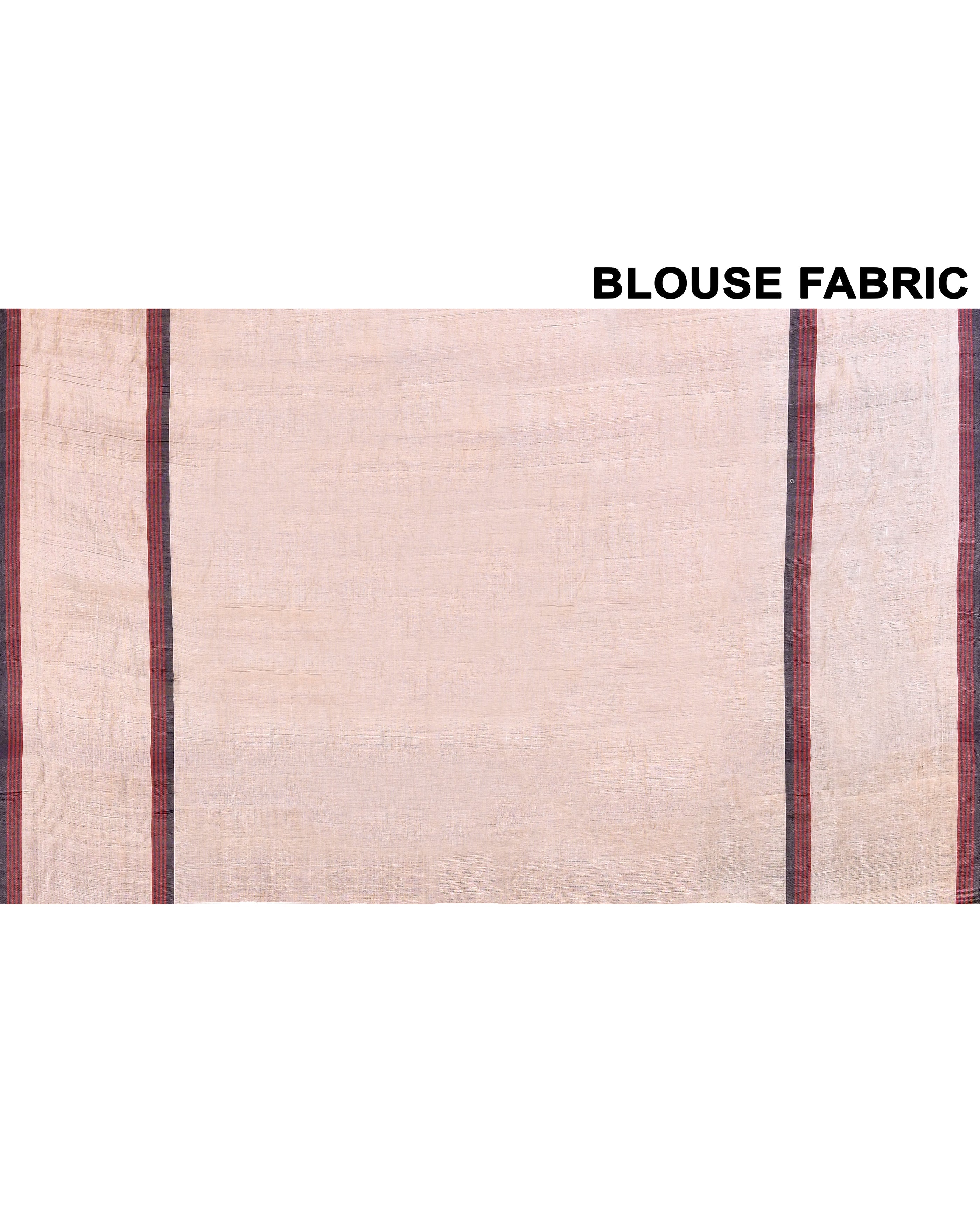 Off White Tussar Silk Jamdani Saree with Blouse Piece