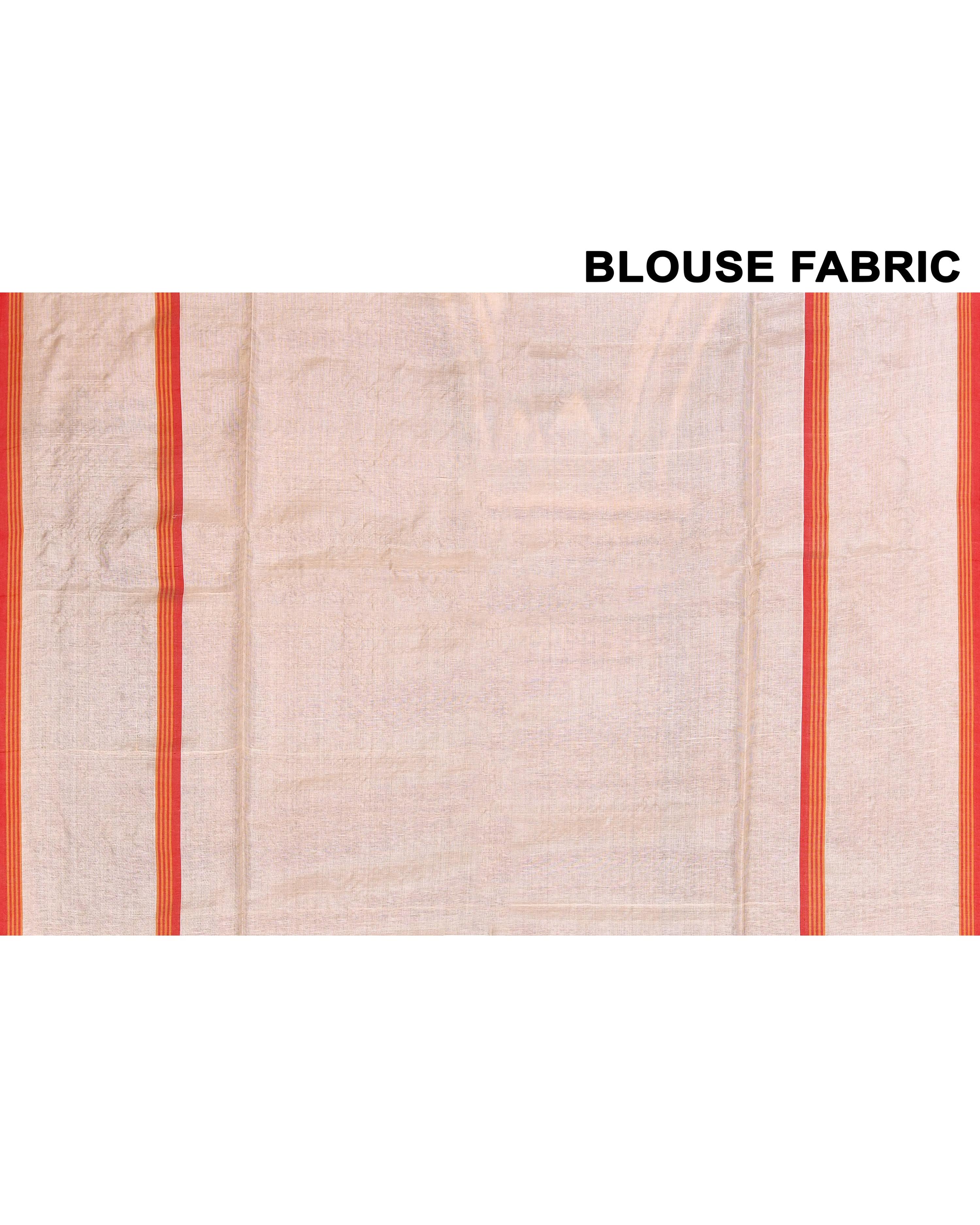 Off White Tussar Silk Jamdani Saree with Blouse Piece