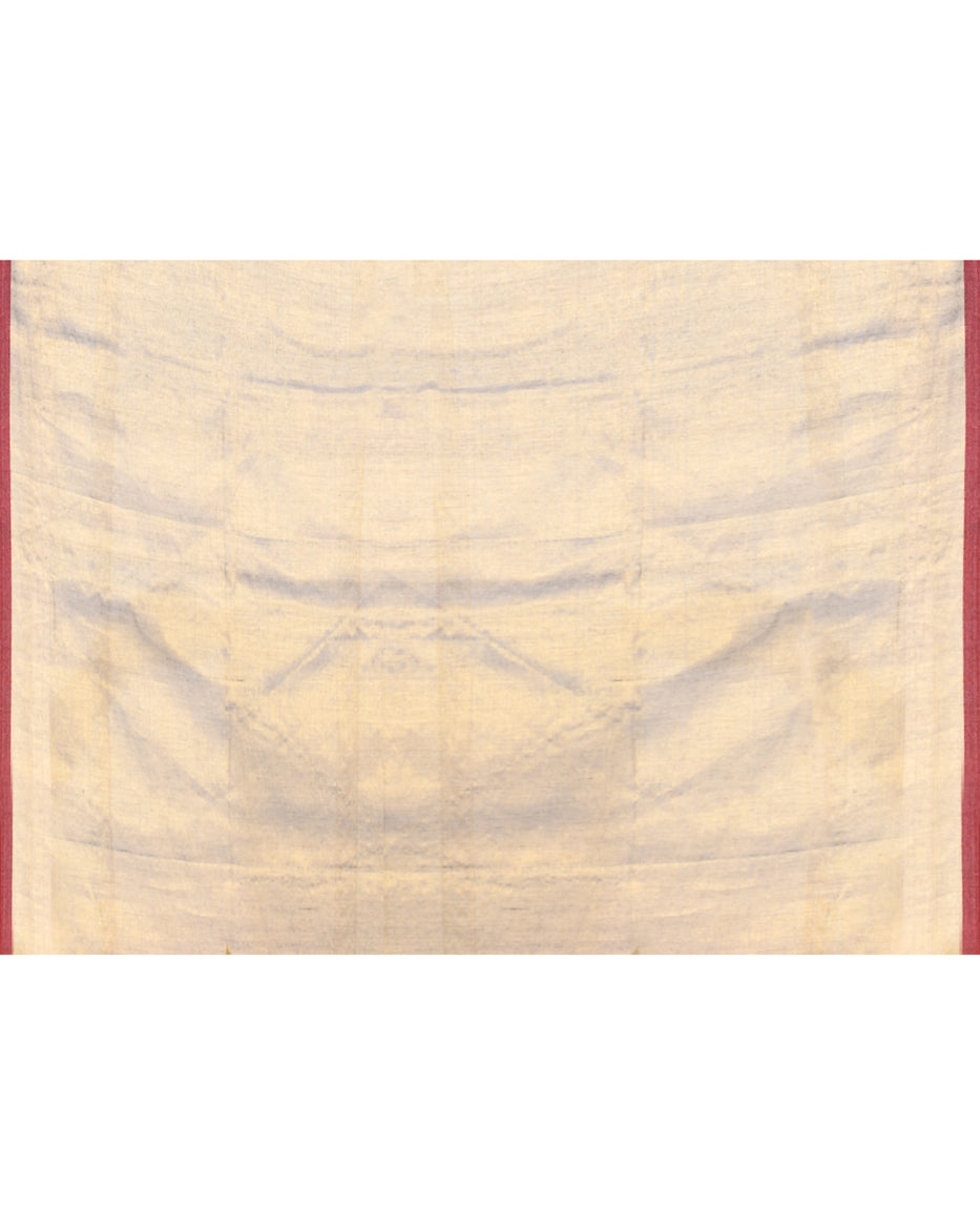 Gold Dual Tone Organic Tissue Saree with Blouse Piece