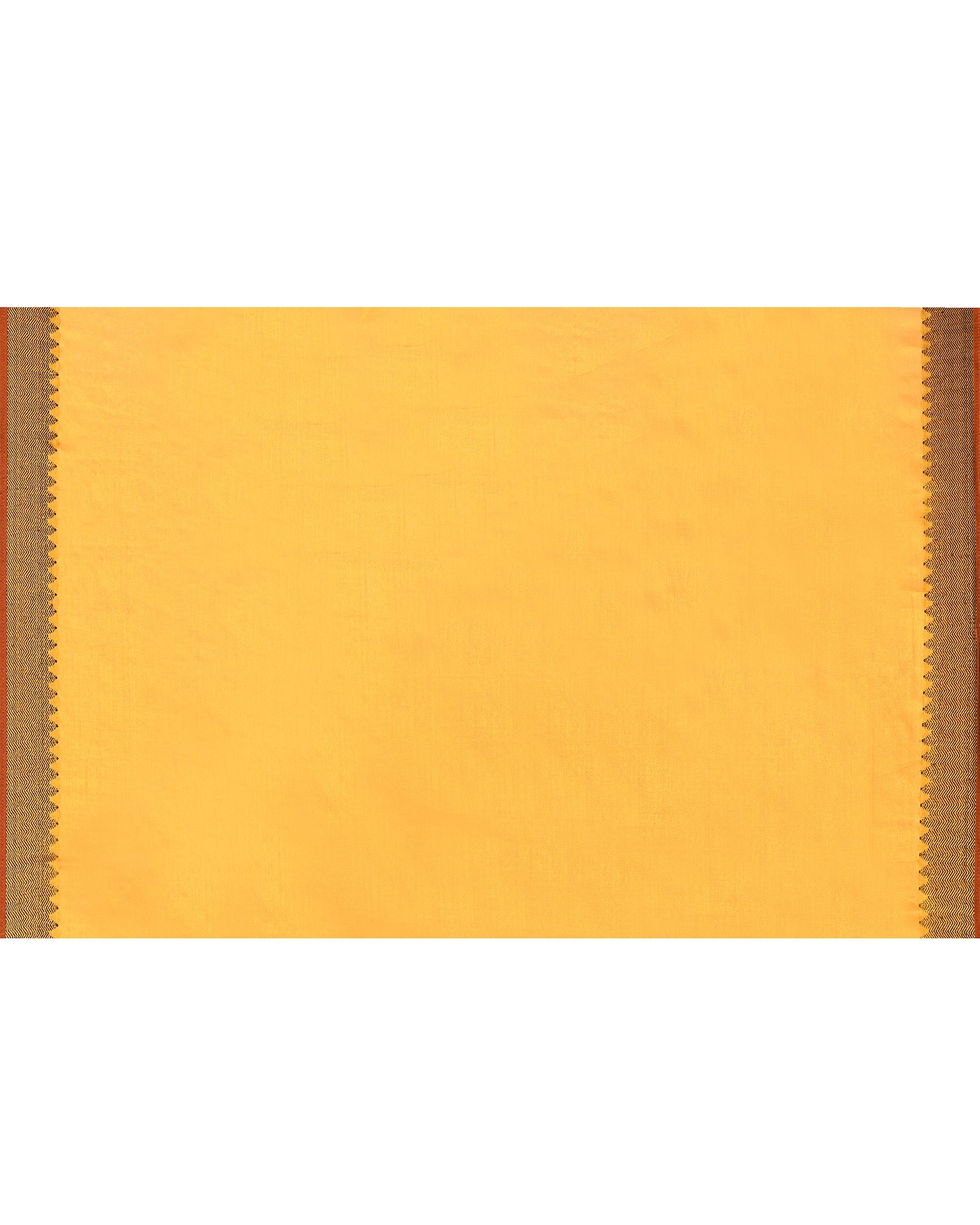Pink Yellow Dual Tone Zari Cotton Handloom Tissue Saree
