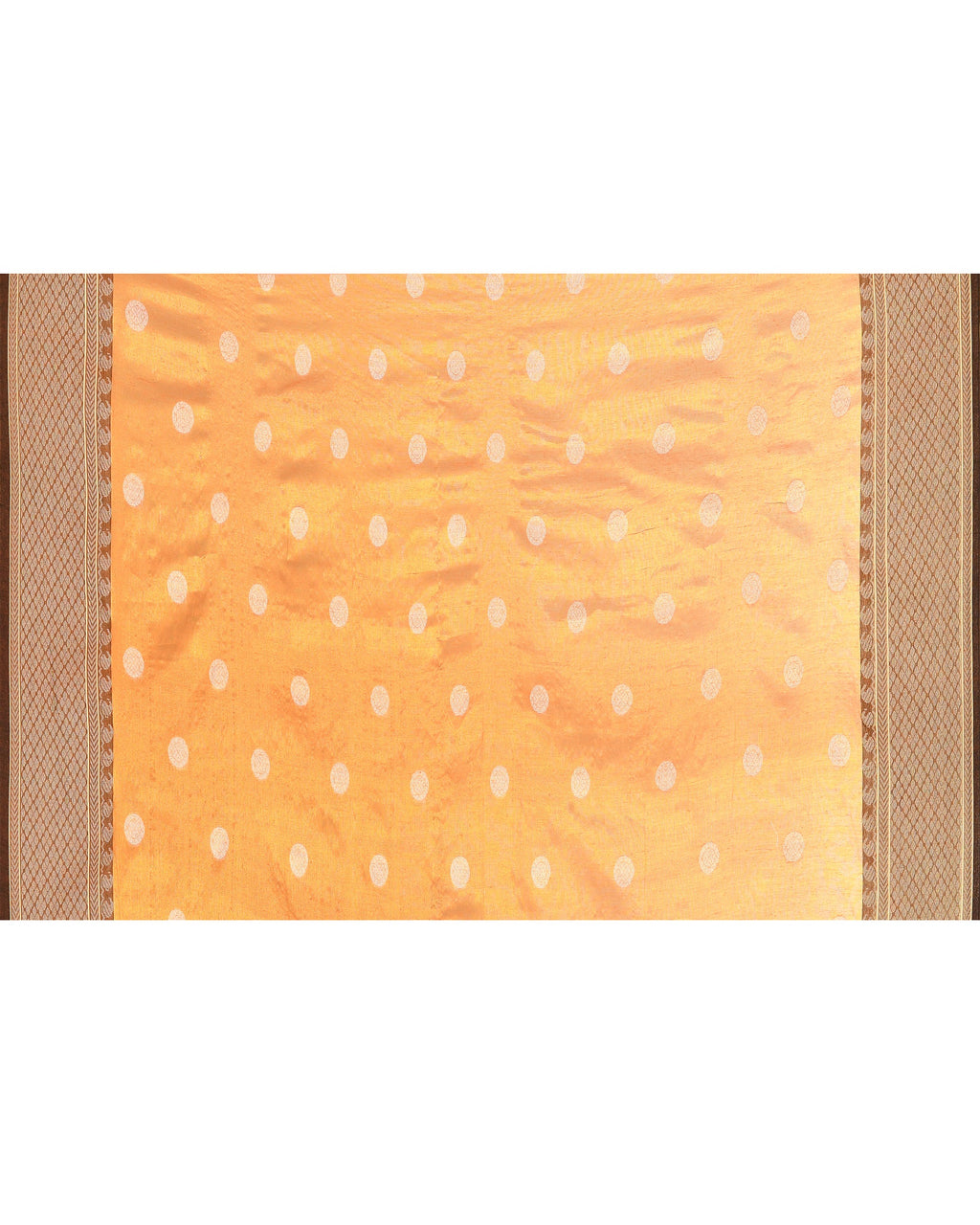 Orange Zari Cotton Tissue Jamdani Saree with Handloom Detail