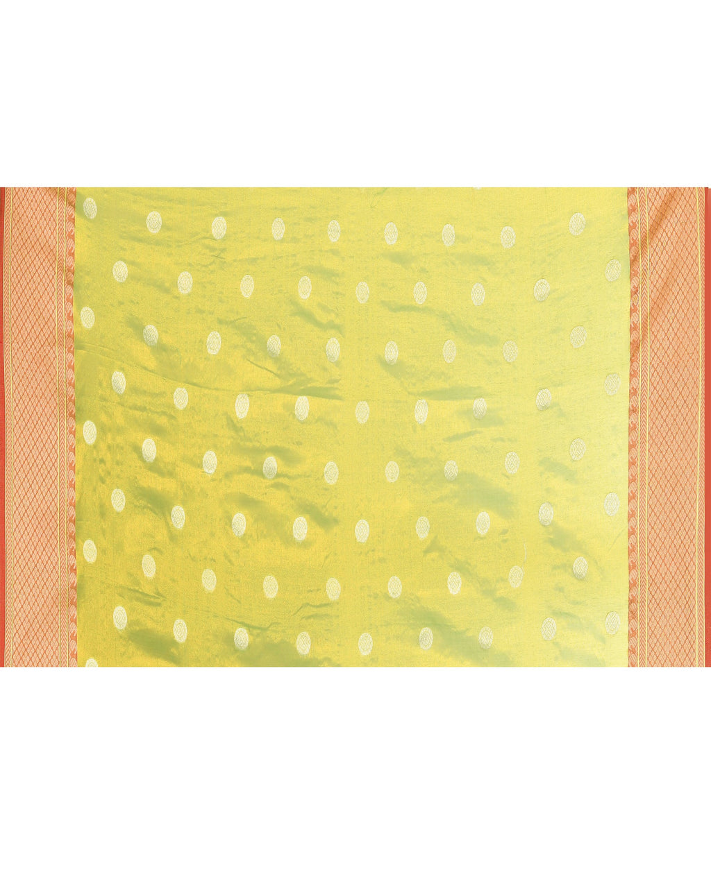 Parrot Green Dual Tone Handloom Tissue Jamdani Saree