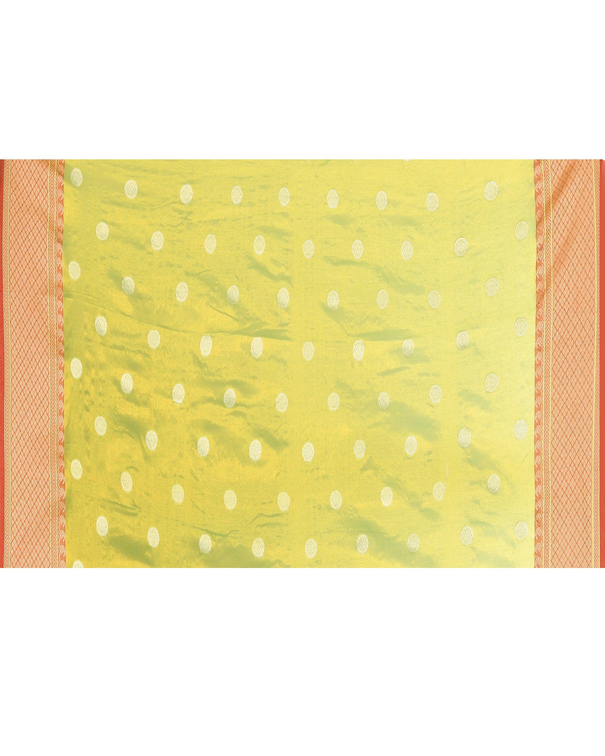 Parrot Green Dual Tone Handloom Tissue Jamdani Saree