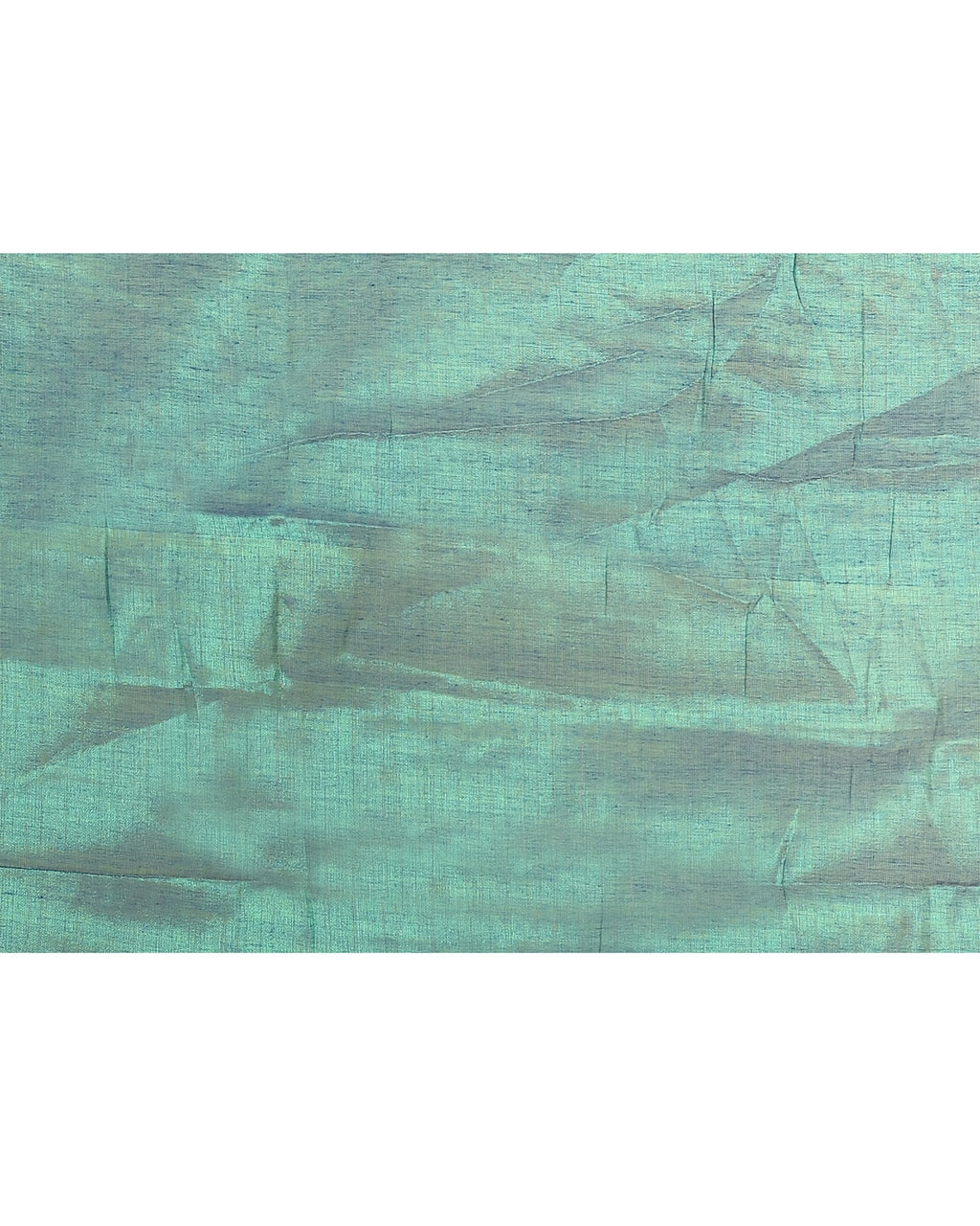 Blue Green Zari Cotton Tissue Sequin Saree
