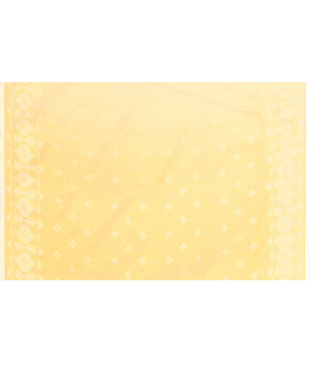 Yellow Zari Cotton Tissue Jamdani Saree with Dual Tone