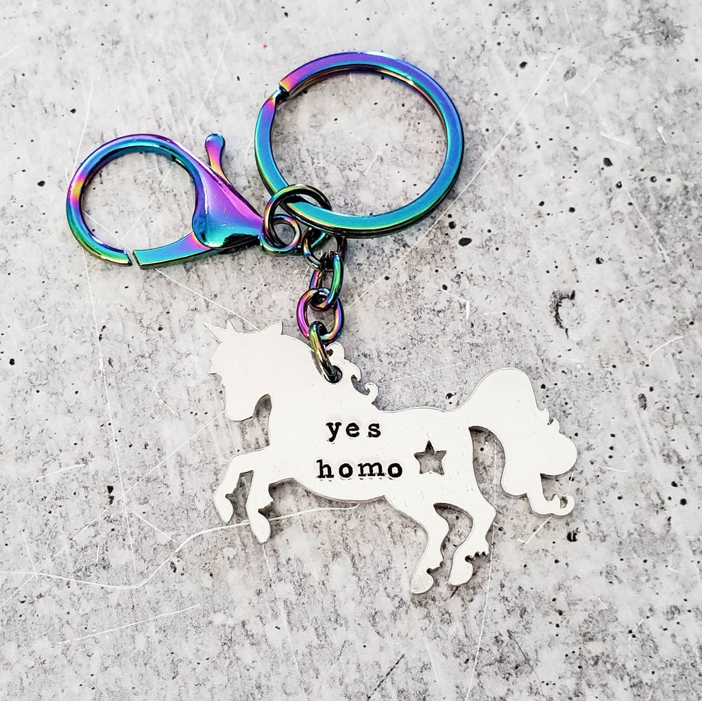 PRIDE Unicorn Keychain