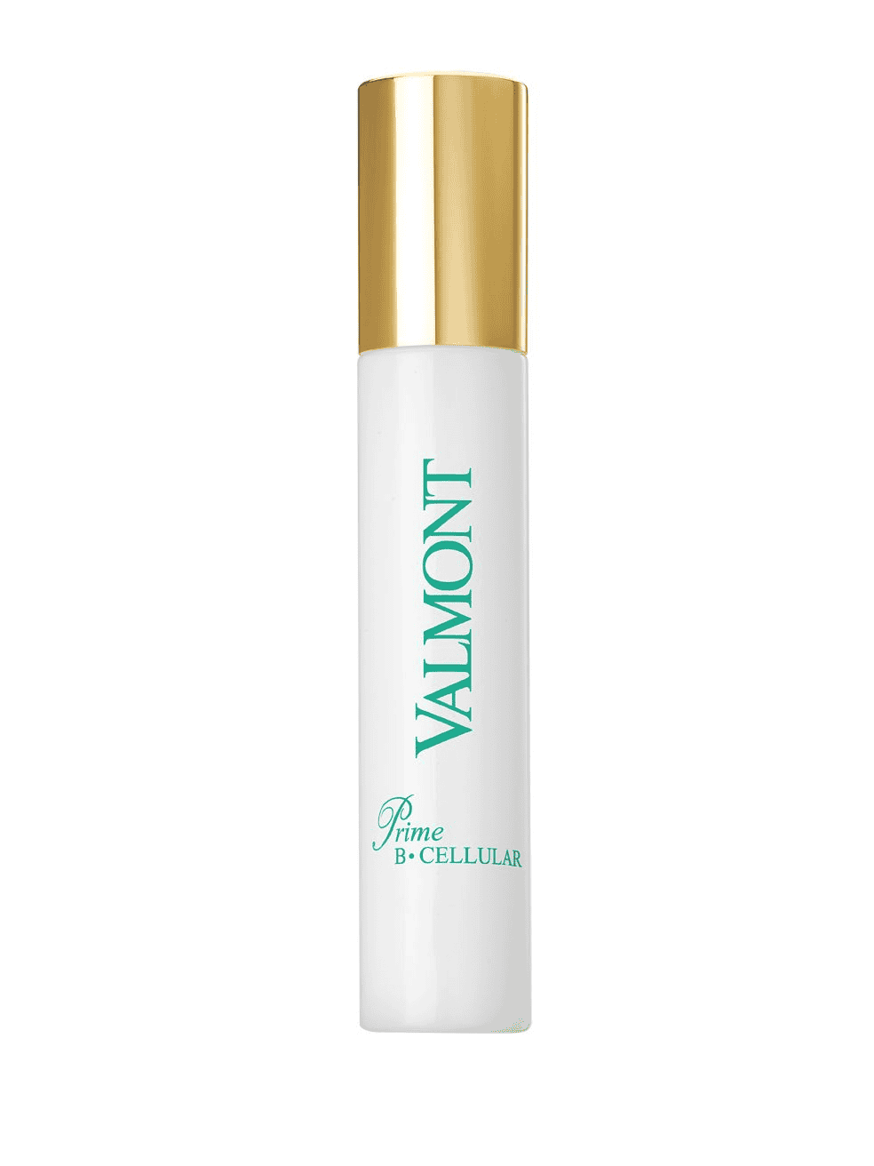 Valmont Prime B-Cellular luxury serum bottle in white and gold branding