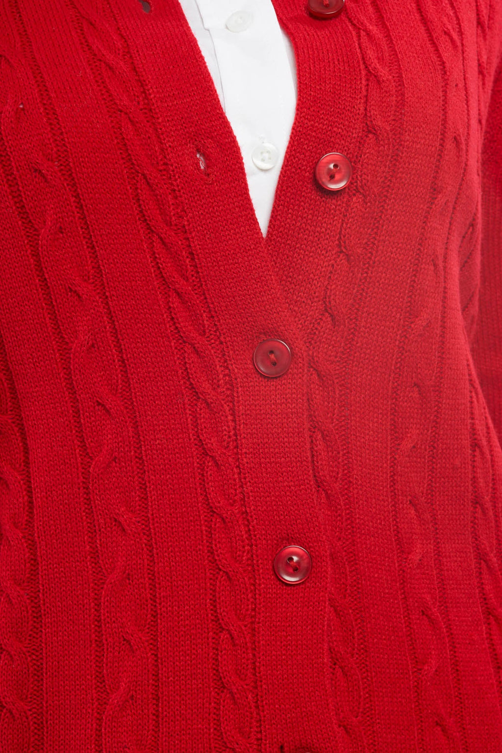 Women's Classic Cable Knit Button Front Cardigan Longline