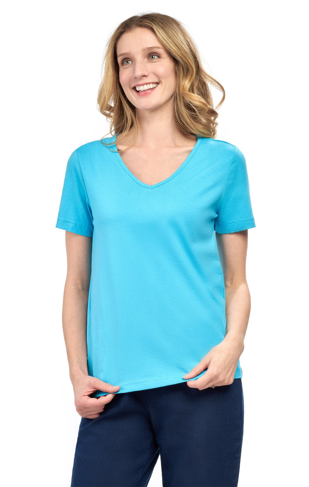 Women's Short Sleeve V-Neck T-Shirt Wrinkle Resistant Tee