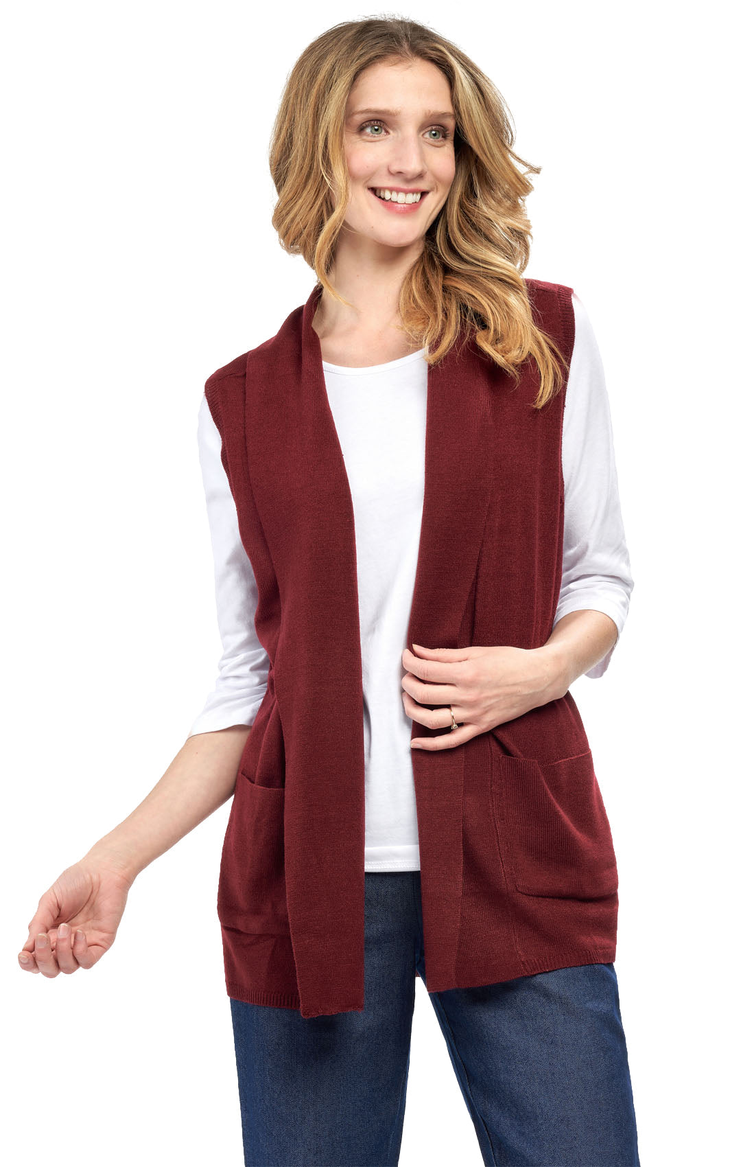 Women's Sleeveless Open Front Shawl Collar Vest Soft Knit Layer