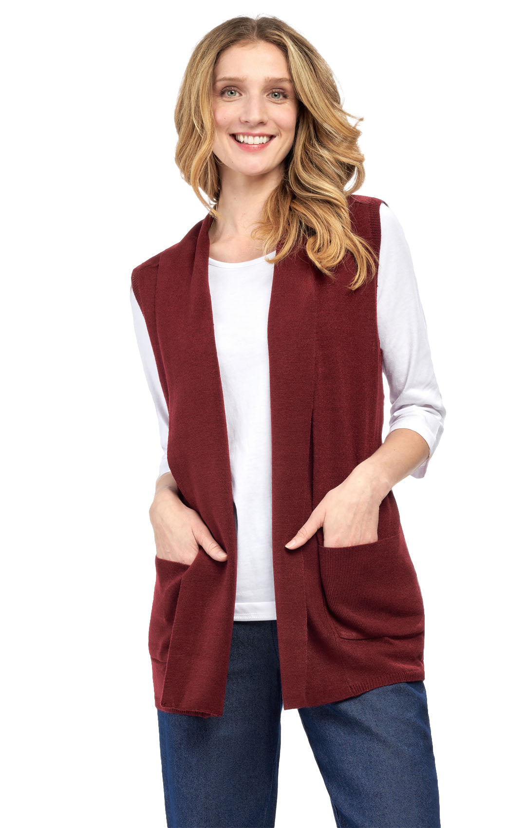 Women's Sleeveless Open Front Shawl Collar Vest Soft Knit Layer