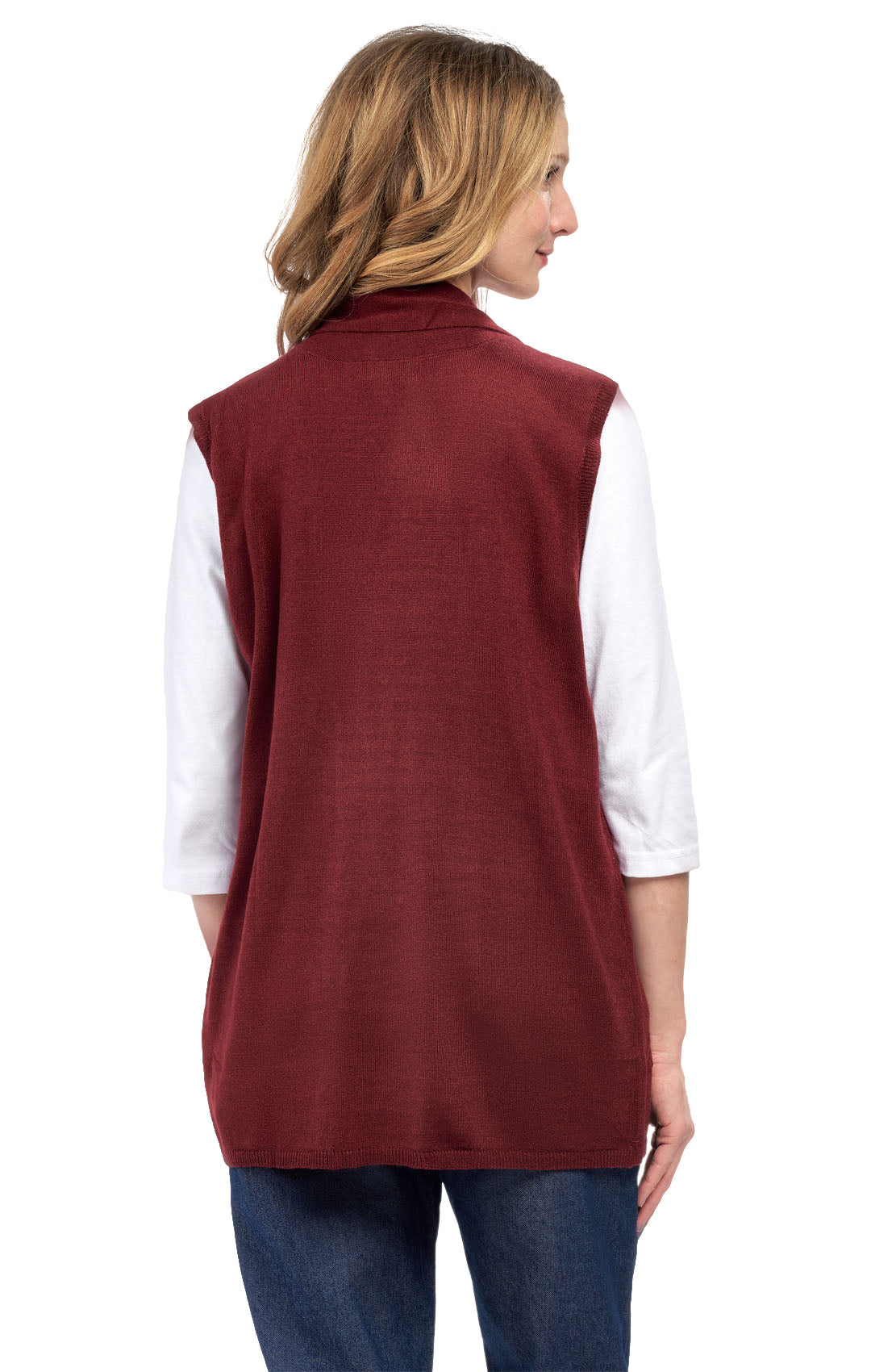 Women's Sleeveless Open Front Shawl Collar Vest Soft Knit Layer