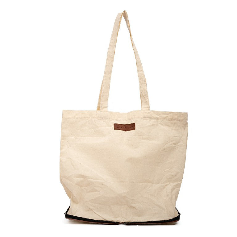 Woven Rattan and Canvas Zippered Pouch Eco-Friendly Travel Case - Image 5