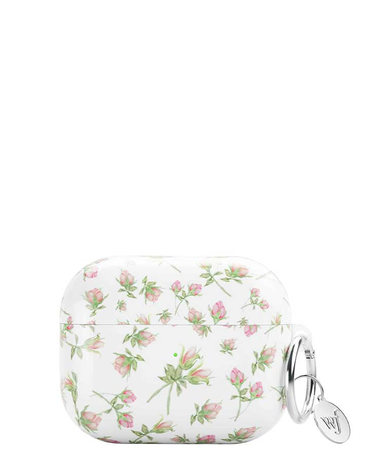 Pink Posie Rosie Protective Case for AirPods with Keychain Ring
