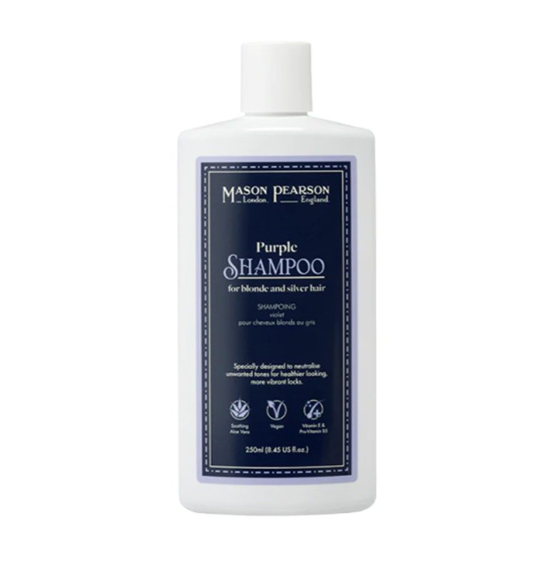Bottle of Mason Pearson Purple Shampoo for blonde and silver hair, 250 ML