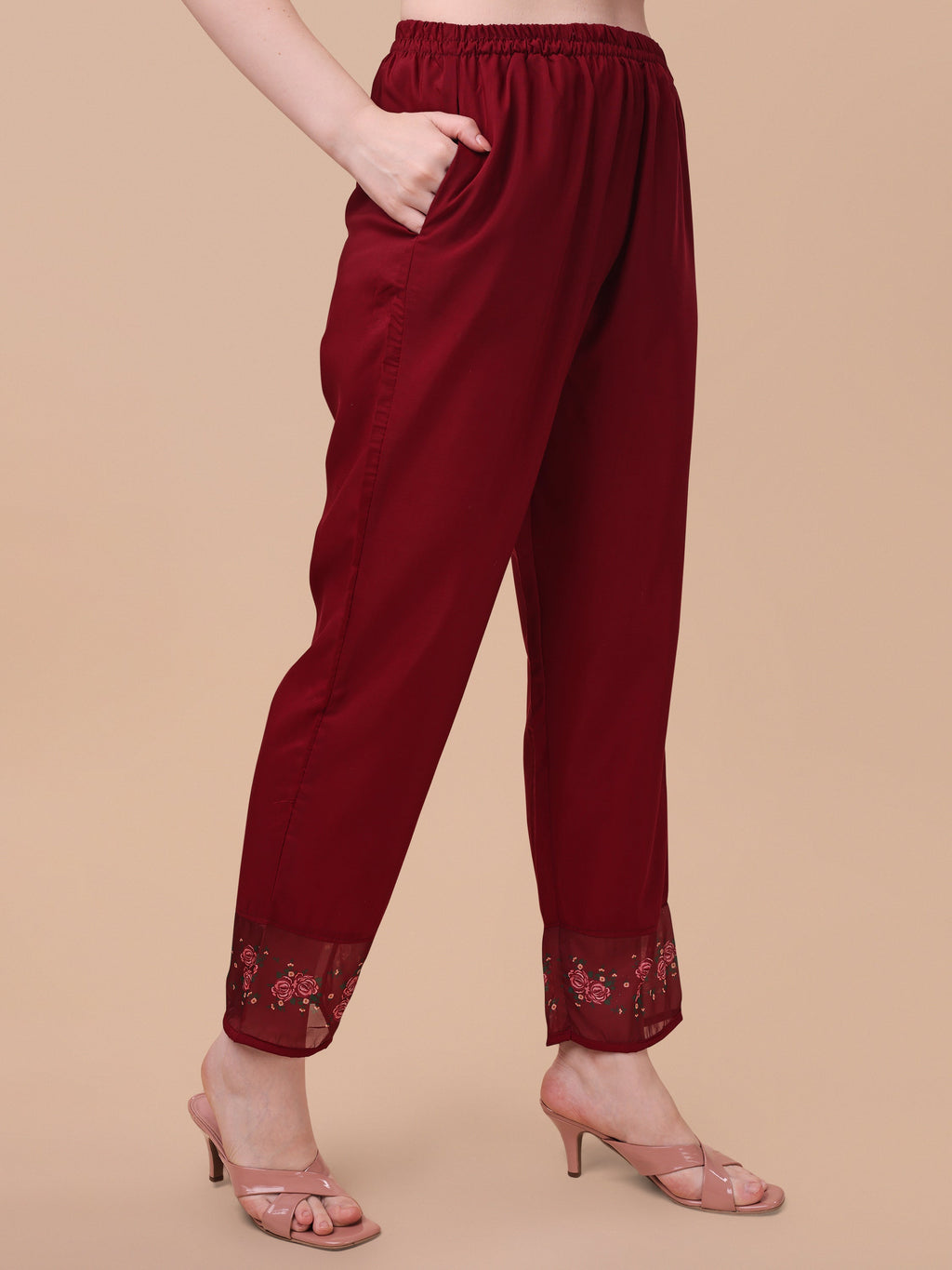 Multicolor Embroidered Rayon Kurta with Pant and Dupatta Set