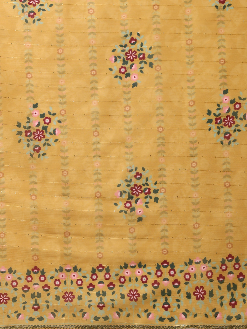 Mustard Embroidered Rayon Kurta Pant and Dupatta Set for Women