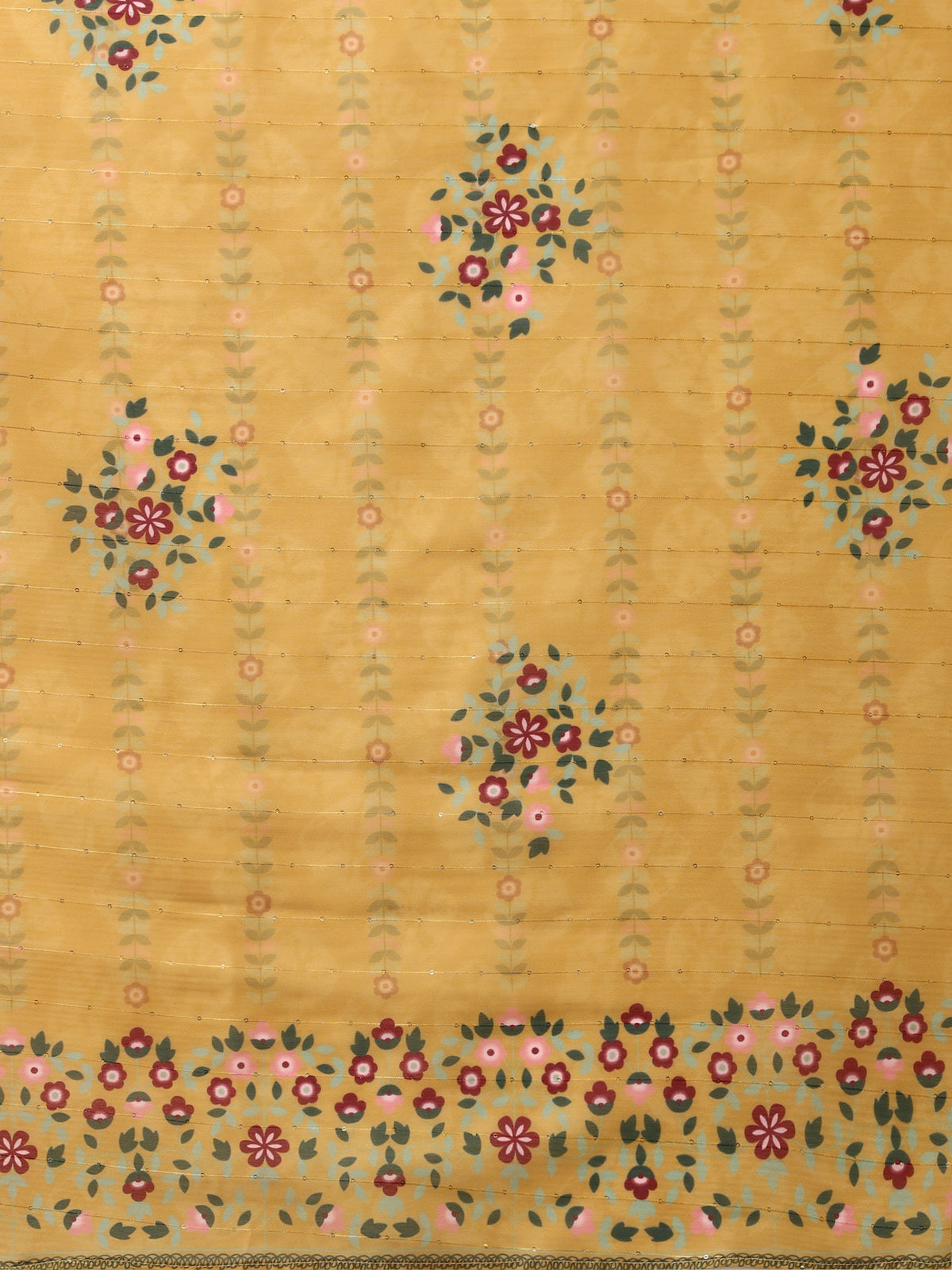 Mustard Embroidered Rayon Kurta Pant and Dupatta Set for Women