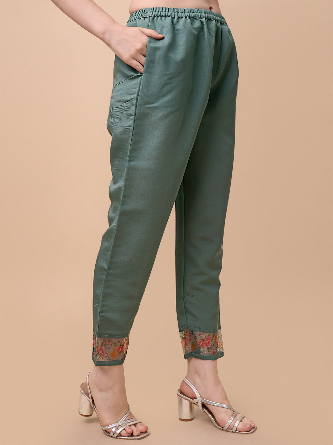 Multicolor Embroidered Rayon Kurta with Pant and Dupatta Set