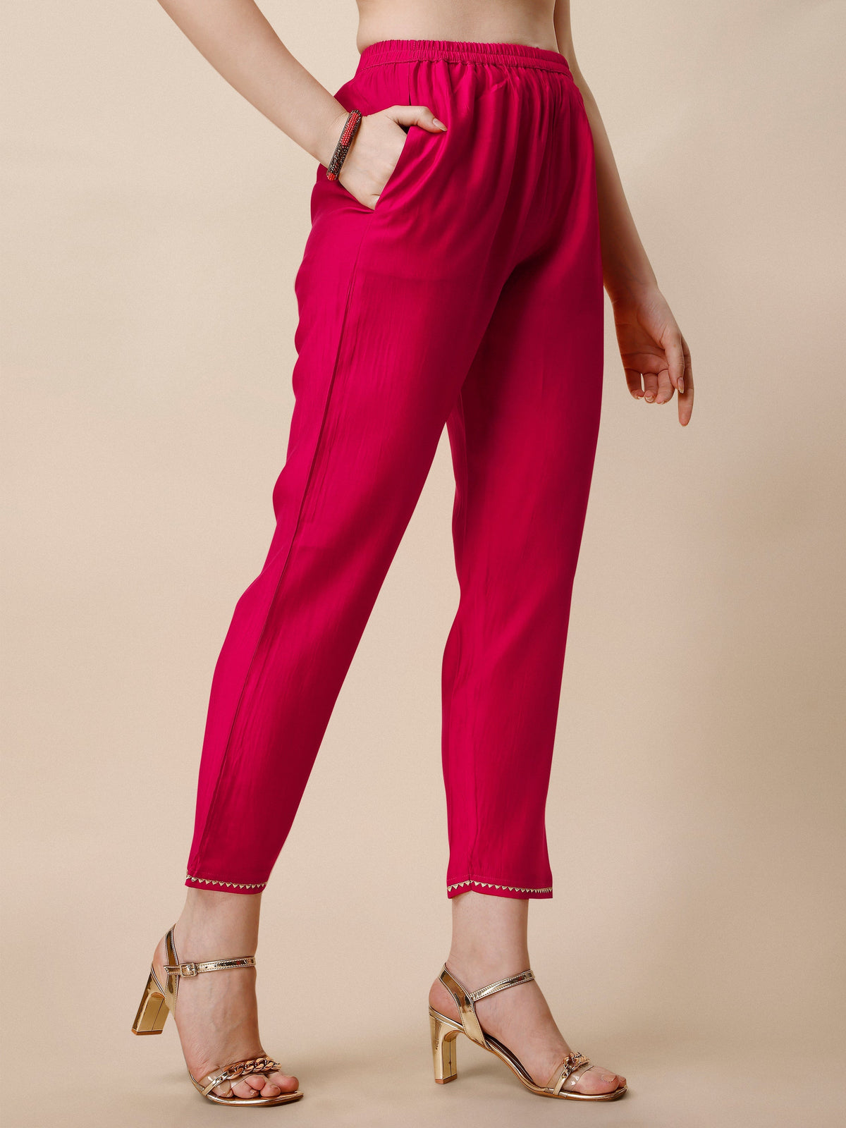 Multicolor Embroidered Kurta With Pant and Dupatta Set