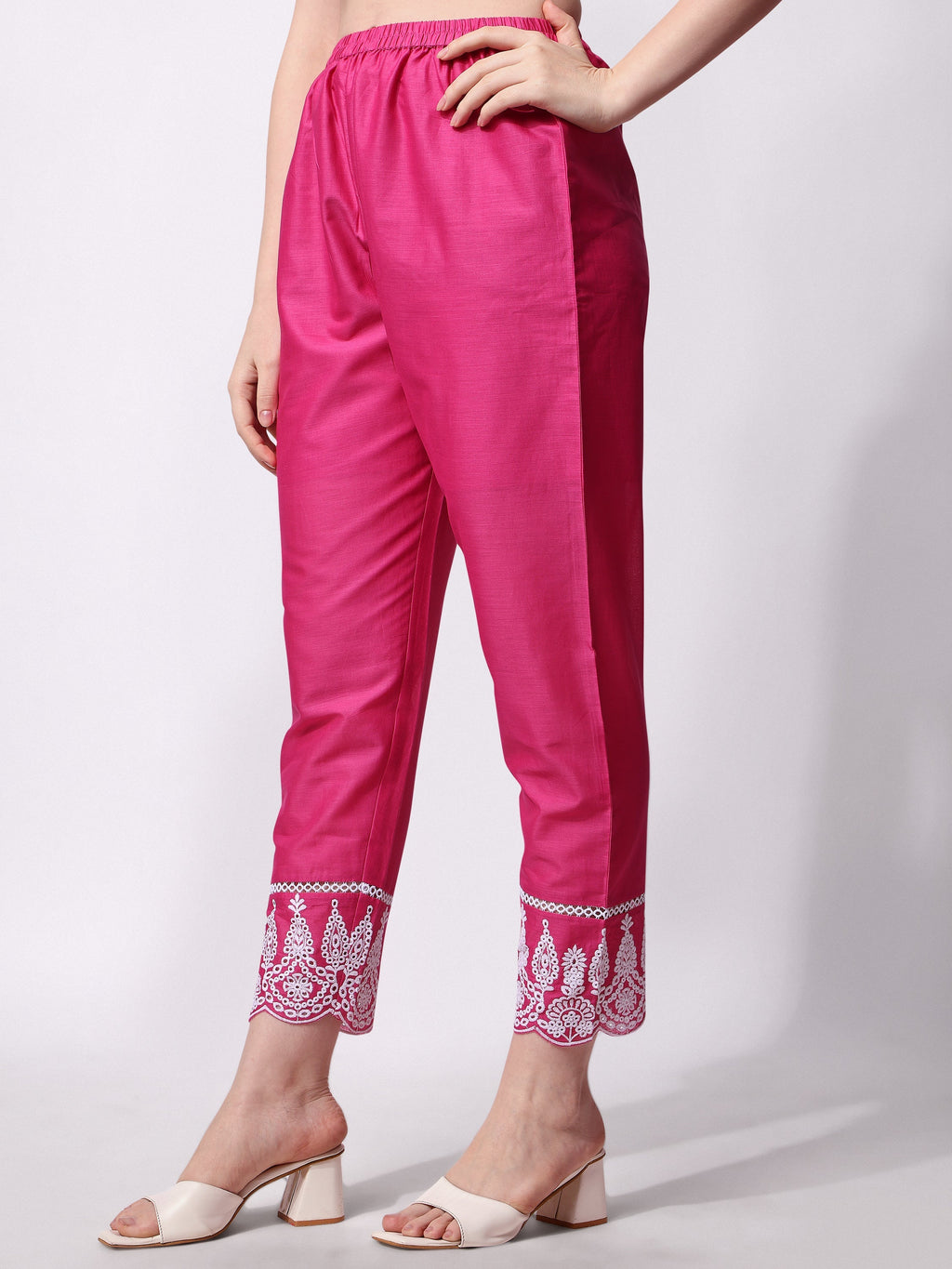 Multicolor Nayra Cut Chikankari Embroidered Kurta Set with Dupatta