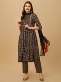 Nayra cut multicolor kurta with detailed embroidery, matching pant, and dupatta