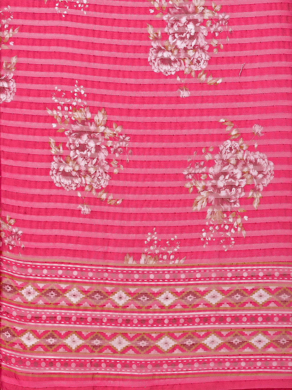 Multicolor Embroidered Kurta Set with Printed Organza Dupatta