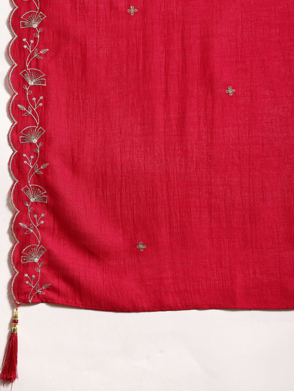 Pink Sequined Embroidered Silk-Blend Kurta Set with Dupatta