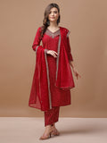Premium multicolor Bandhani printed kurta with embroidered dupatta and pants