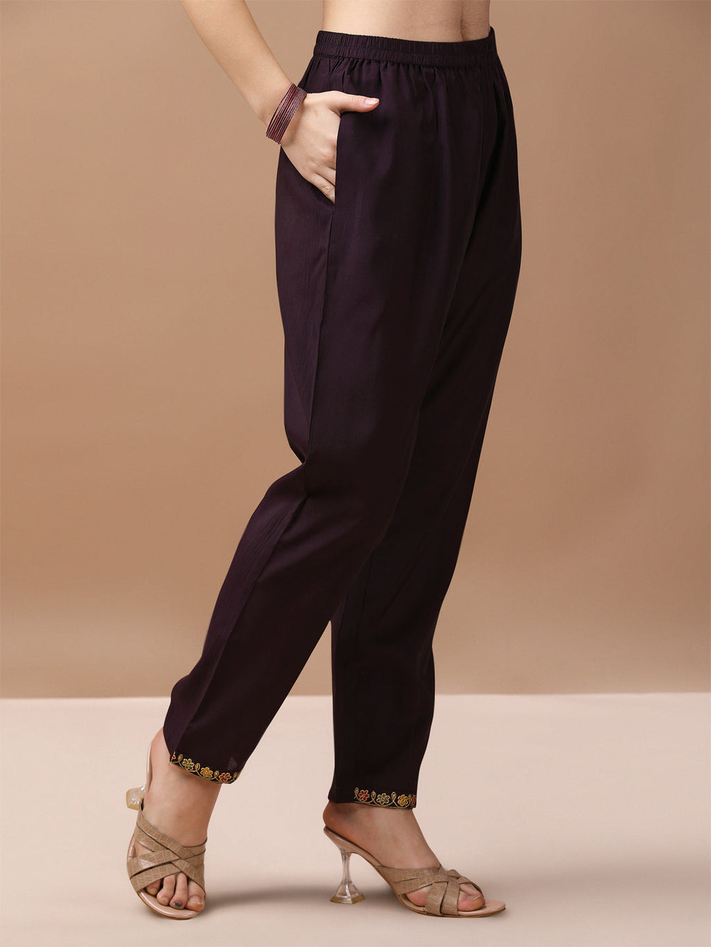 Multicolor Alia Cut Hand Embroidered Kurta Set with Pant and Dupatta