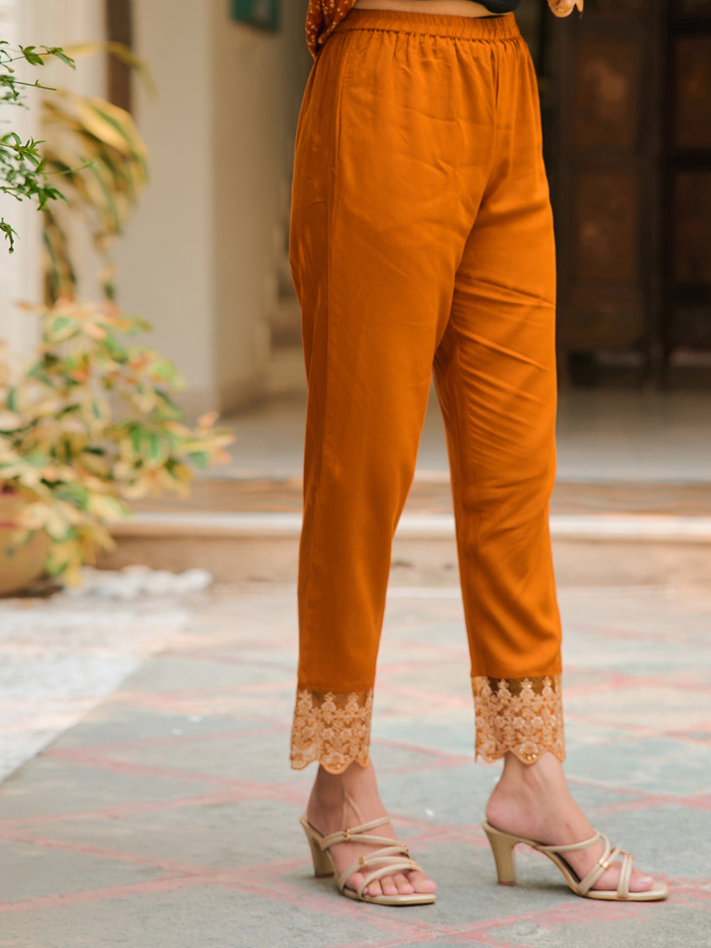 Nyra Cut Bandhani Printed Kurta Set with Embroidered Pant
