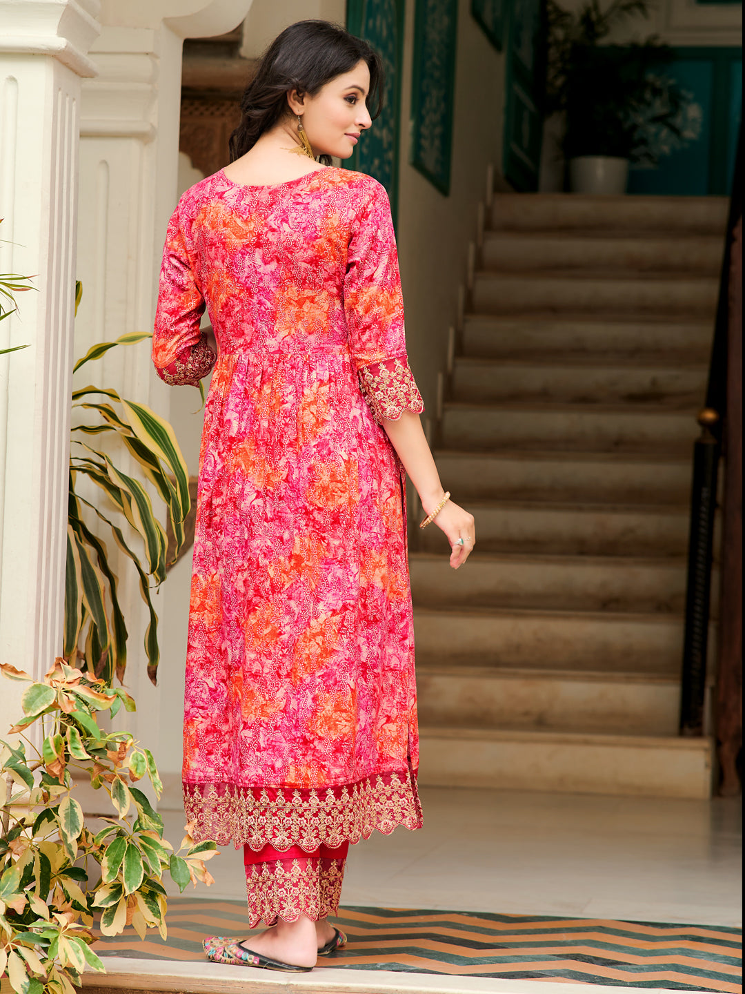 Nyra Cut Embroidered and Printed Kurta Set with Pant and Dupatta