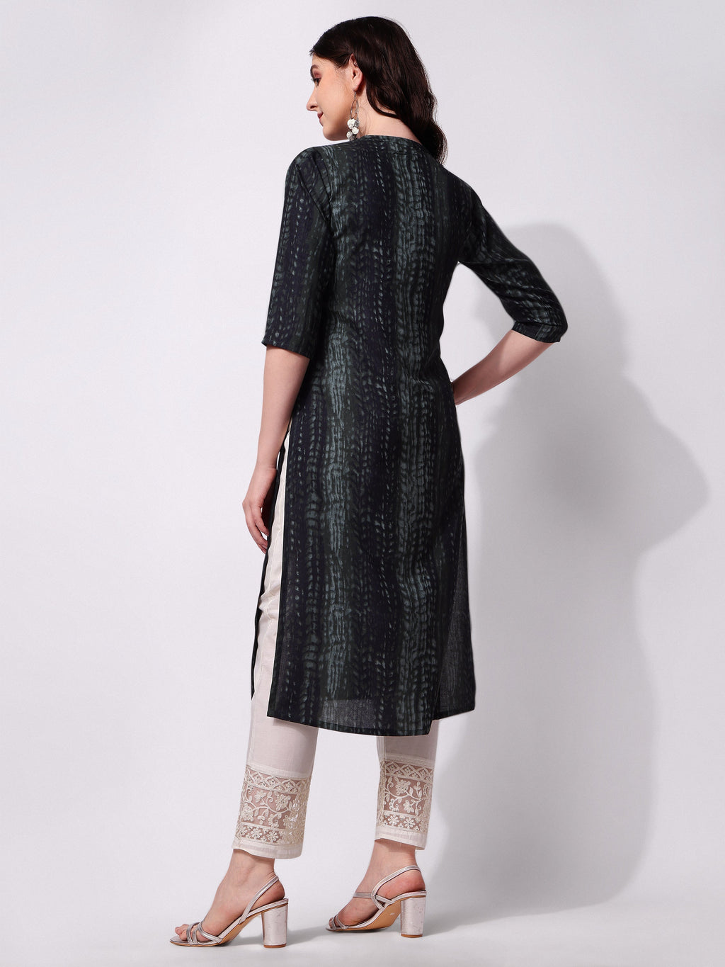 Multicolor Shibori Printed Rayon Kurta for Women - Casual Wear