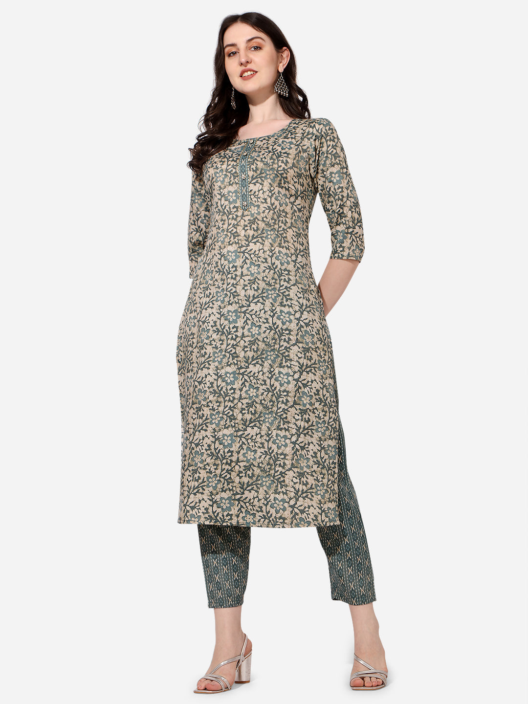 Floral Printed Kurta Set with Pant and Dupatta
