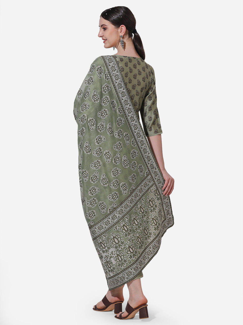 Multicolor Floral Printed Kurta Set with Pant and Dupatta