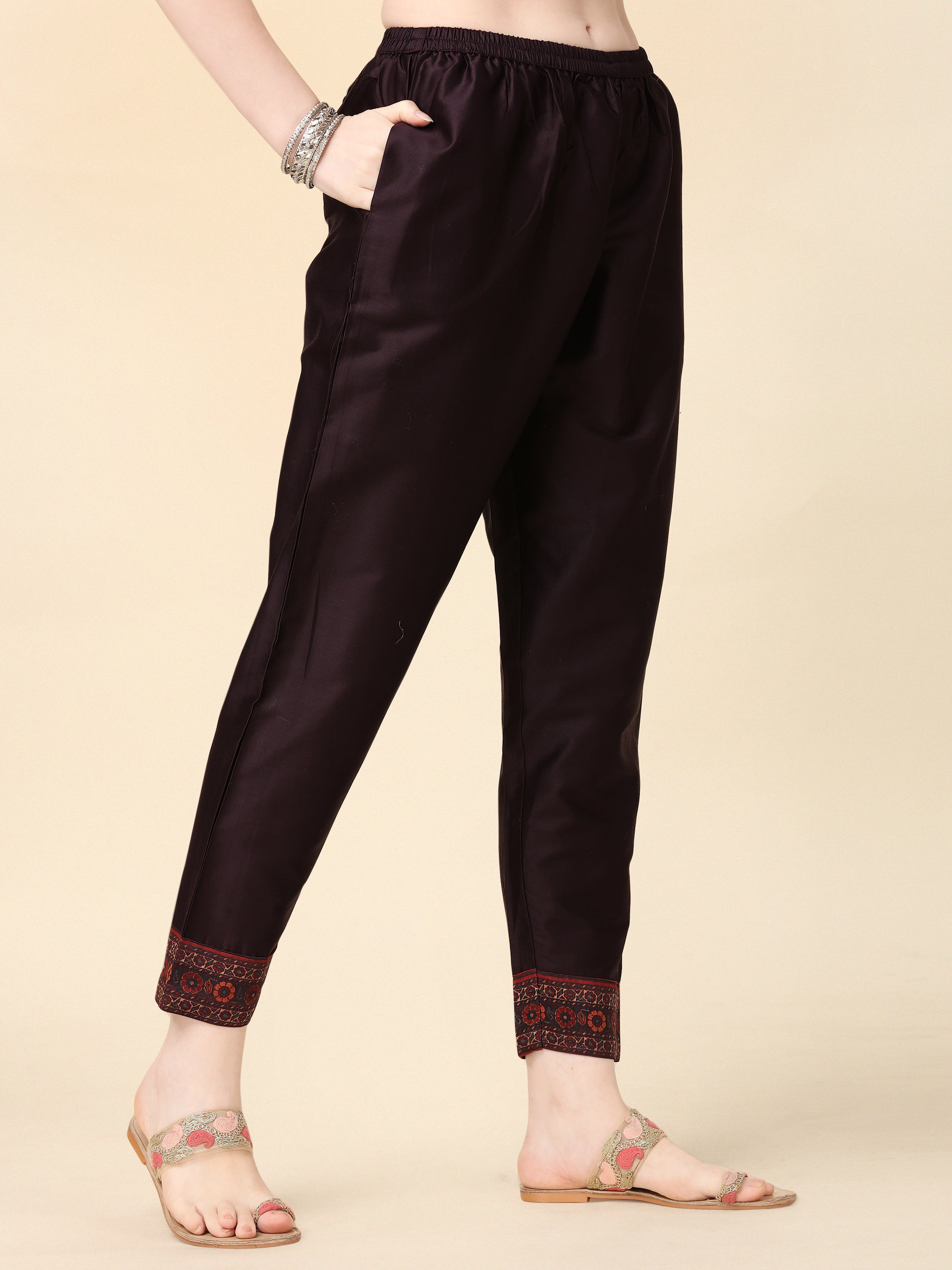 Multicolor Hand Embroidered Rayon Kurta Set with Pant and Dupatta
