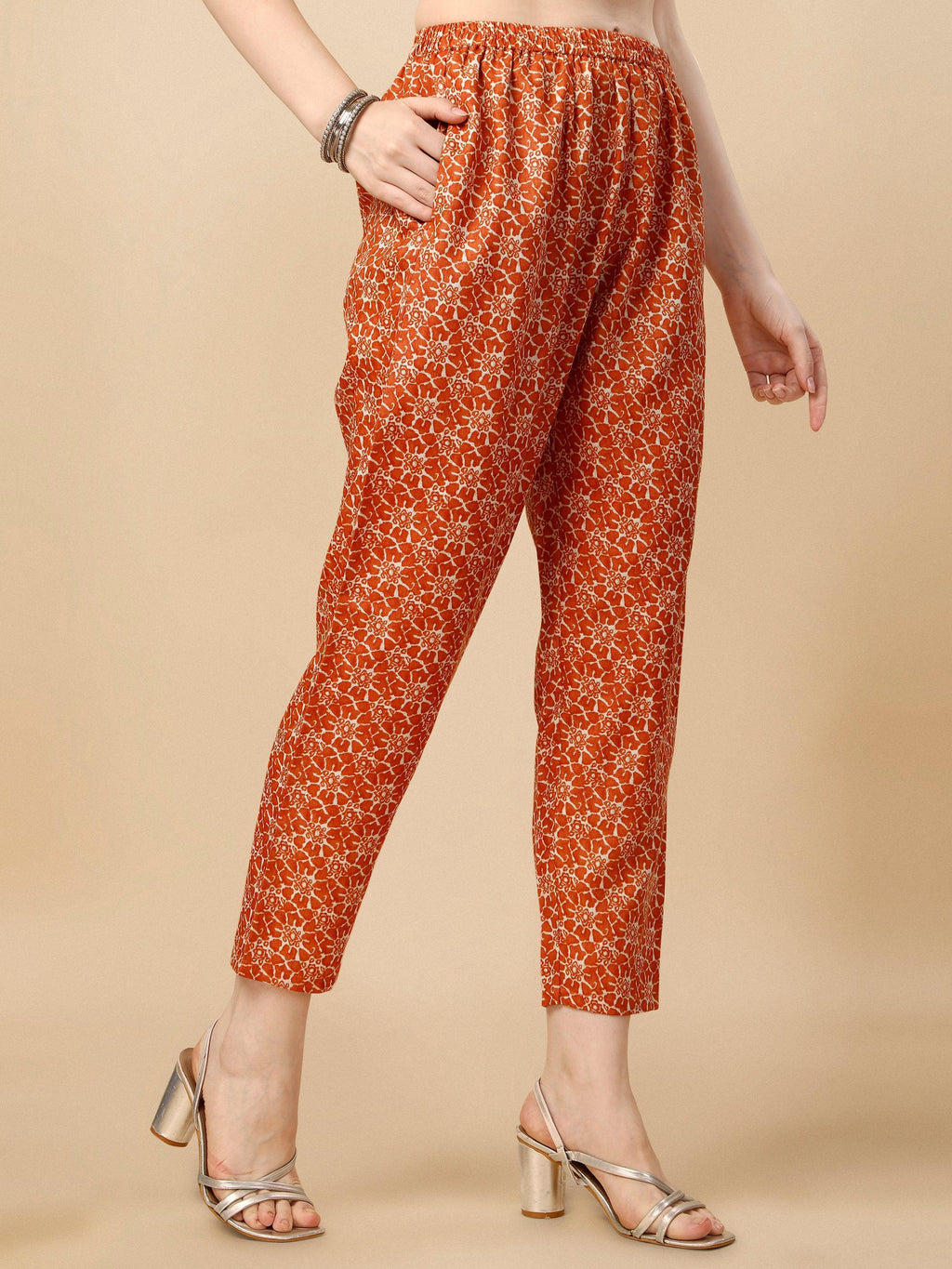 Multicolor Printed Kurta with Pant and Dupatta Set in Rayon