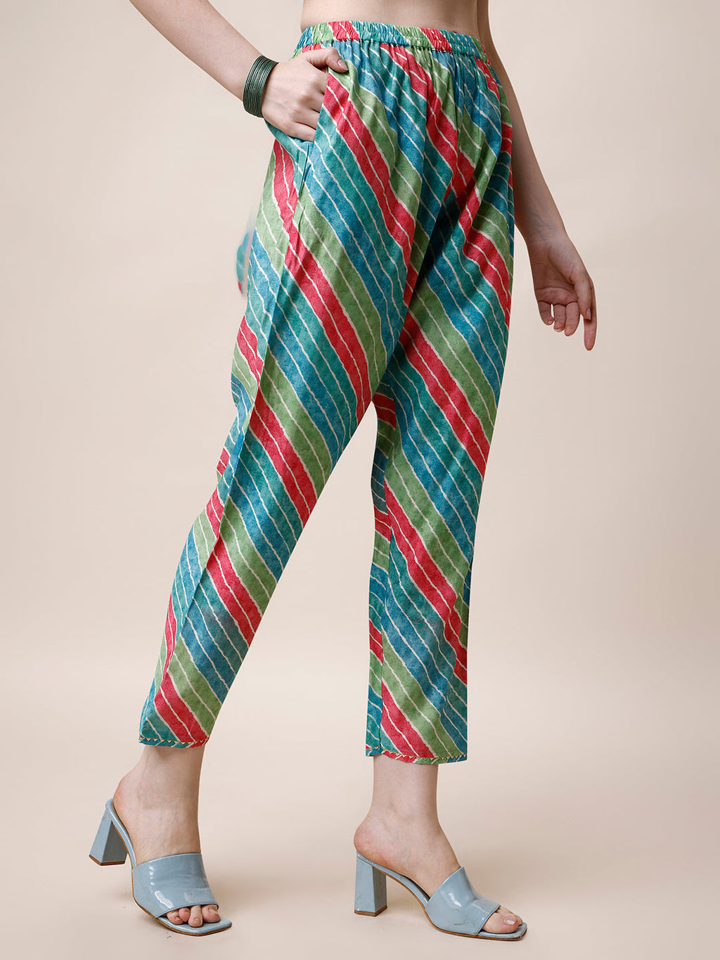 Multicolor Ethnic Motif Printed Embroidered Kurta Set with Dupatta