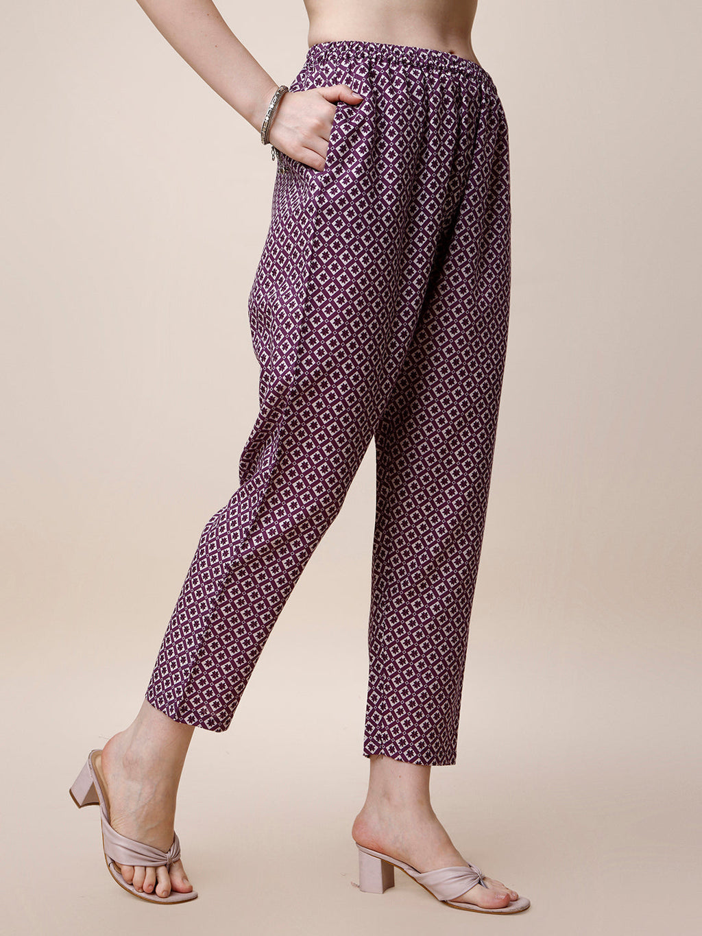 Multicolor Printed Rayon Kurta with Pant and Dupatta Set